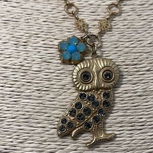 CATHERINE POPESCO PRE-LOVED RARE VINTAGE AUTHENTIC 14K GOLD-PLATED OWL NECKLACE